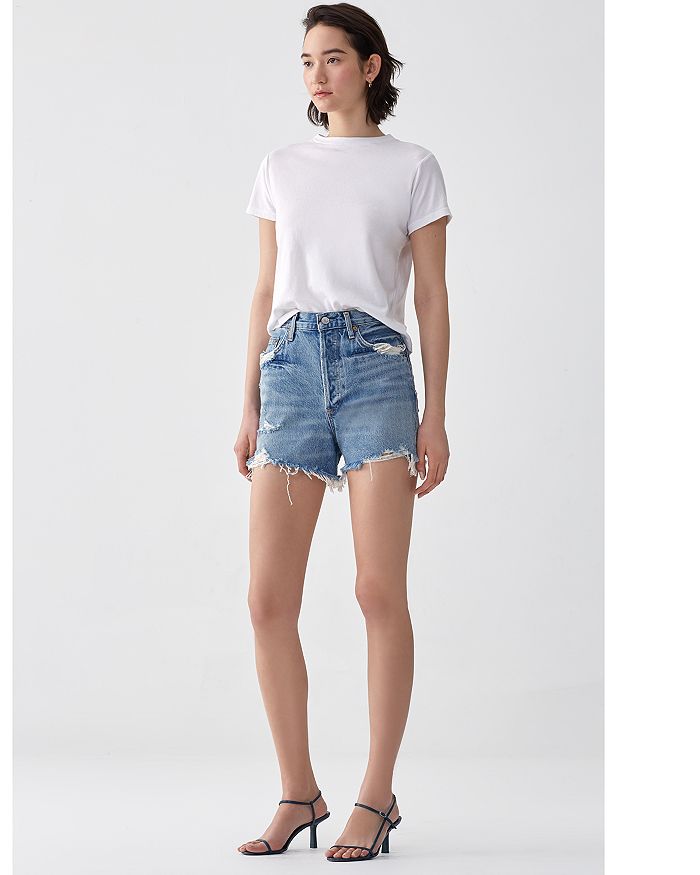 Agolde Dee Ultra High-rise Classic Denim Shorts In Ricochet | ModeSens