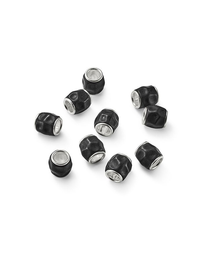 Dodo Sterling Silver Black Resin Beads Set of 10 Bloomingdale s