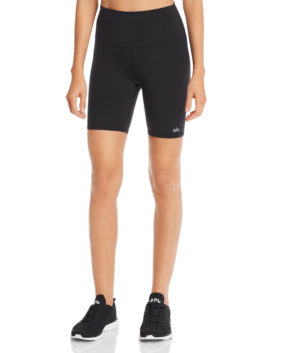 Photo 1 of ALO - High Waist Biker Shorts - BLACK - XXS - DAMAGE : SHOWN IN PICTURE