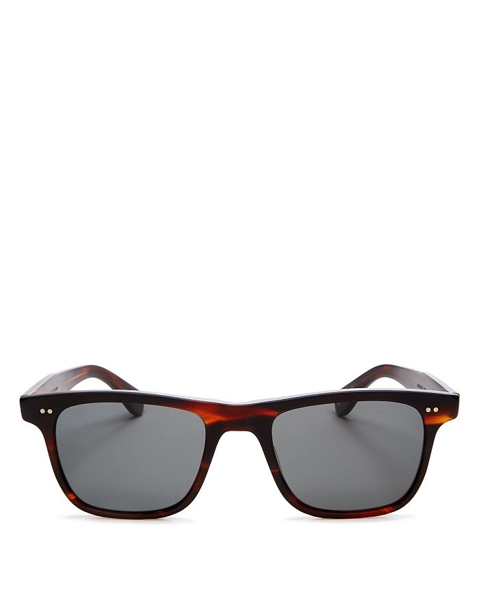 Garrett Leight Unisex Wavecrest Polarized Square Sunglasses, 50mm In Mahogany Tortoise/green Gray Polarized