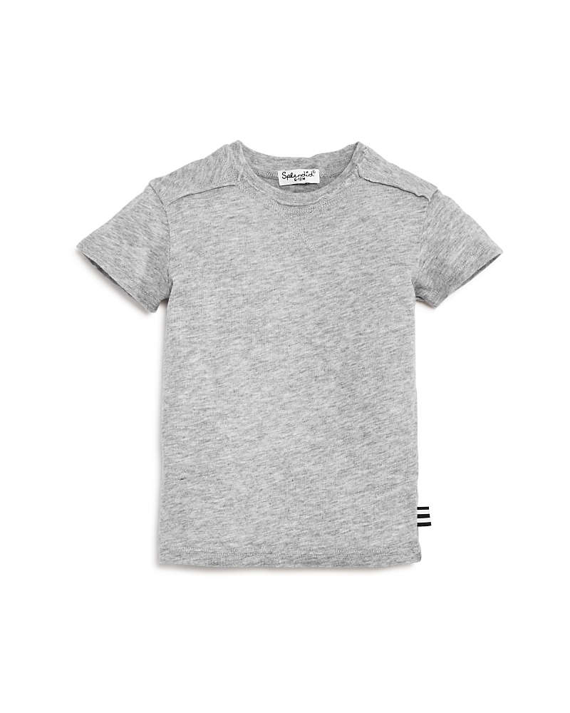 Splendid Boys' Split Crewneck Tee - Baby In Heather Gray