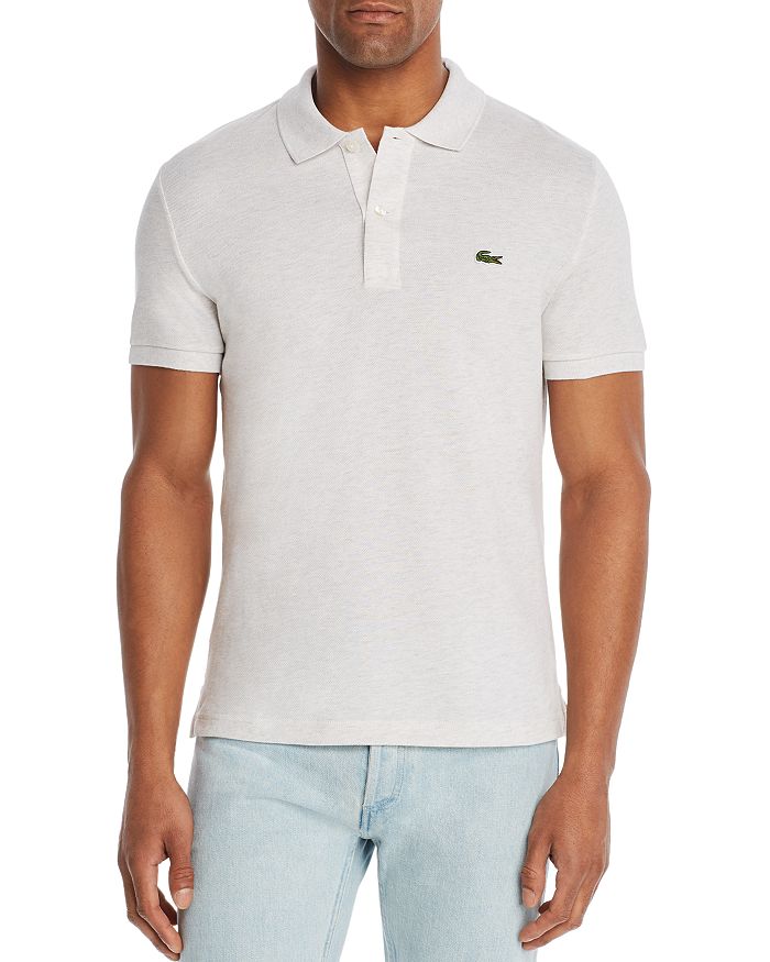 Lacoste Petit Pique Slim Fit Polo Shirt In Gray Chine