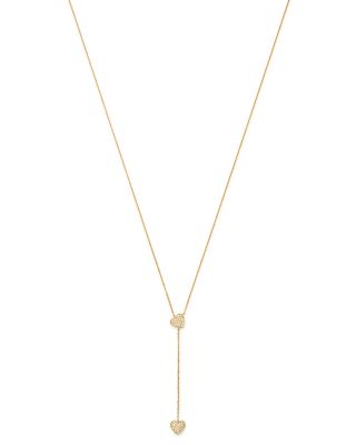 Diamond Heart Y Necklace in 14K Yellow Gold, 0.25 tcw 