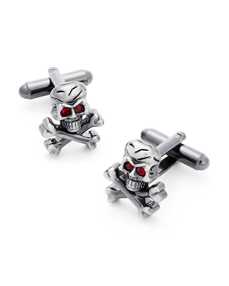 Link Up Skull And Crossbones Cufflinks In Silver