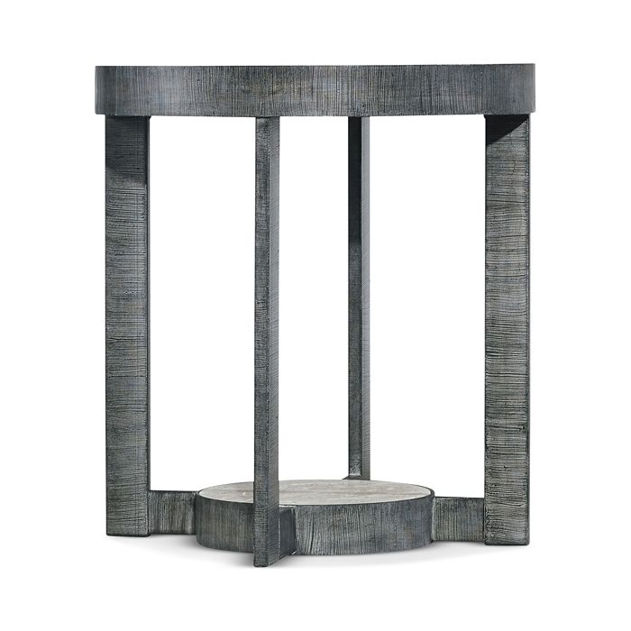 Hooker Furniture Mill Valley Round End Table In Metal Base/travertine Top