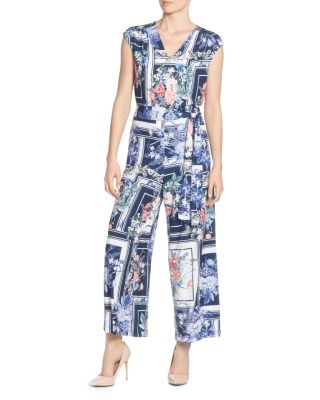 tahari floral jumpsuit