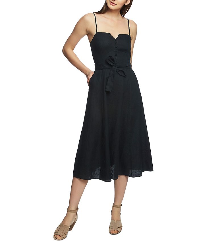 1.STATE Sleeveless Linen Midi Dress | Bloomingdale's