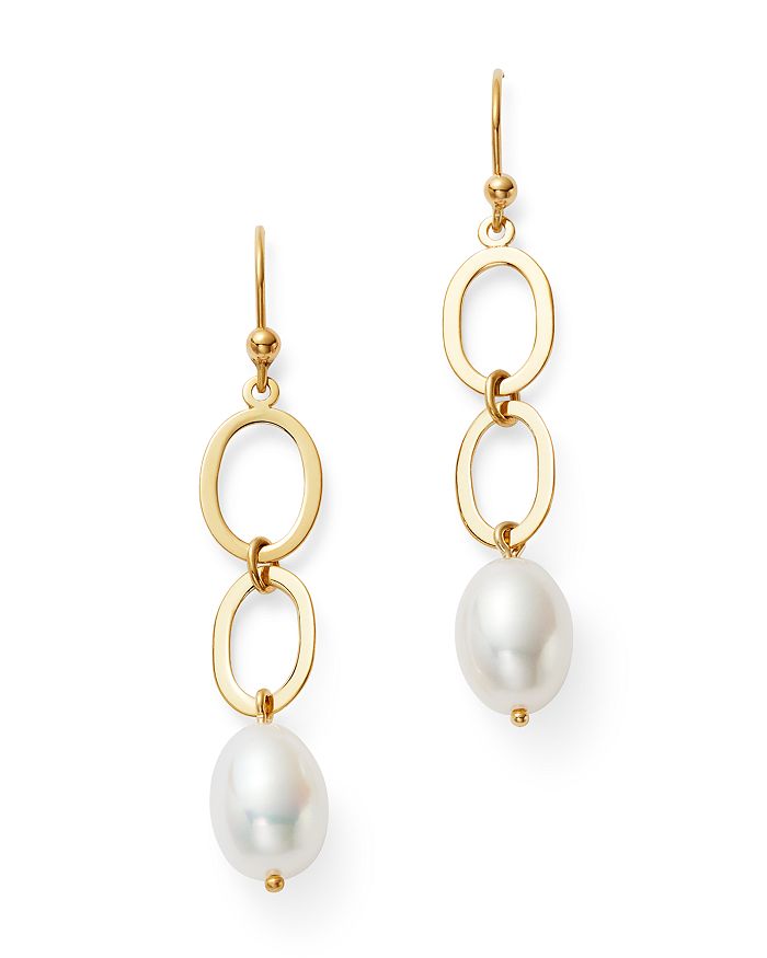 Bloomingdale's Cultured Freshwater Pearl Double Link Drop Earrings in ...