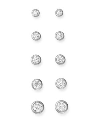 Bloomingdale's Fine Collection - Diamond Bezel Set Stud Earrings in 14K White Gold, 0.20-1.0 ct. t.w. - Exclusive