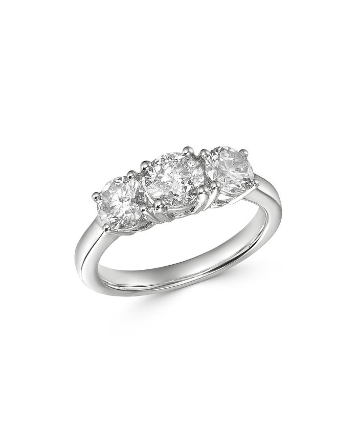 Bloomingdale's Diamond 3-stone Ring In 14k White Gold, 2.0 Ct. T.w. - 100% Exclusive