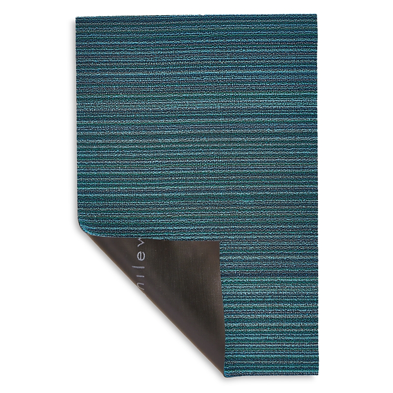 Chilewich Skinny Stripe Shag Big Mat, 36 X 60 In Turquoise