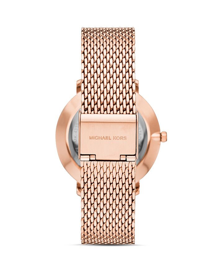 Shop Michael Kors Pyper Monochrome Mesh Bracelet Watch, 38mm In Rose Gold