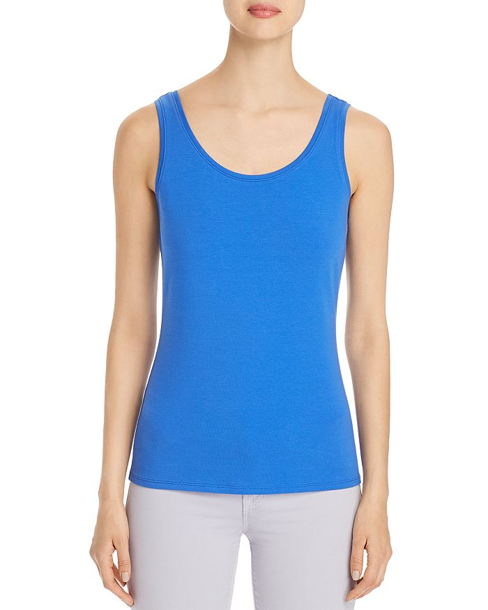 Nic And Zoe Nic+zoe Petites Scoop-neck Tank In Washed Cobalt