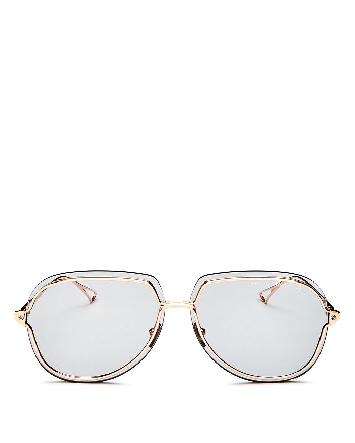 Dita Women's Nightbird-three Aviator Sunglasses, 60mm In Rose Gold/gray Solid
