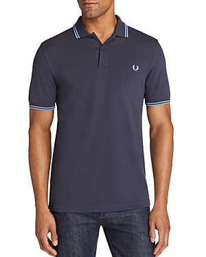 Fred Perry Twin Tipped Extra Slim Fit Pique Polo In Graphite