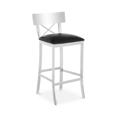 Zoey 39&amp;quot; Stainless Steel Cross Back Barstool