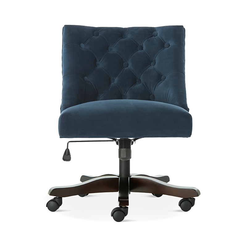 Safavieh Soho Tufted Velvet Swivel Desk Chair In Navy