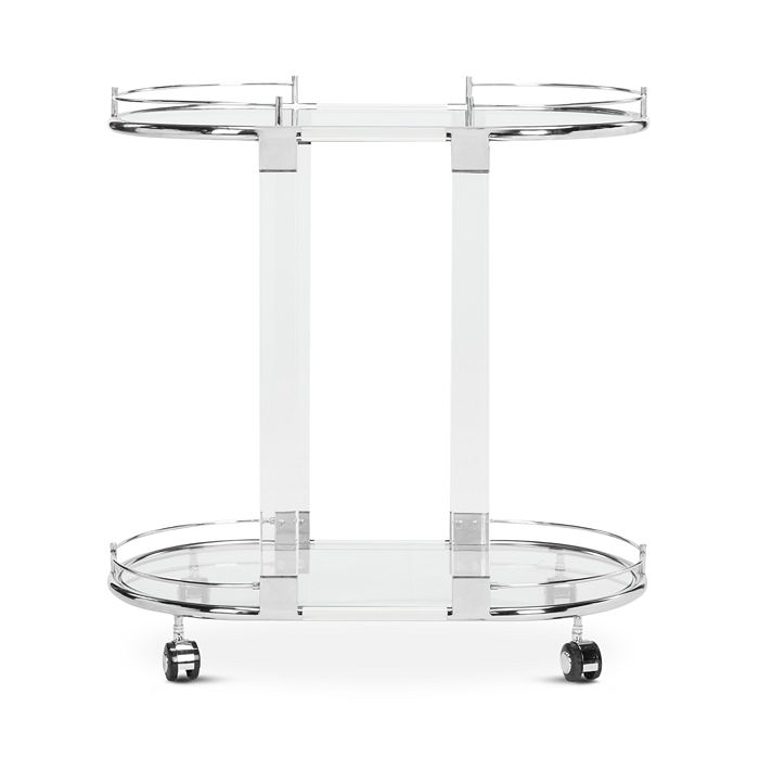 Shop Safavieh Lennon Acrylic Bar Trolley In Silver