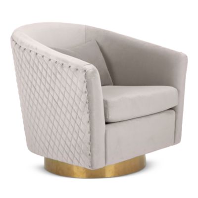 Safavieh - Couture Clara Quilted Swivel Tub Chair