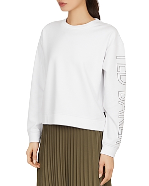 Ted Baker Lettie Logo Sweatshirt In White