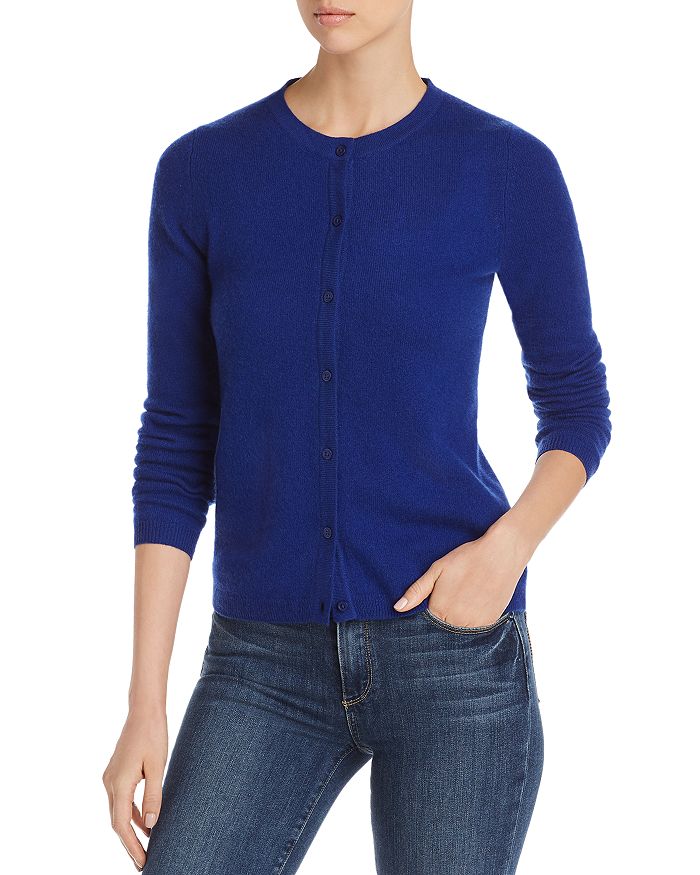 C By Bloomingdale's Crewneck Cashmere Cardigan - 100% Exclusive In Royal Navy