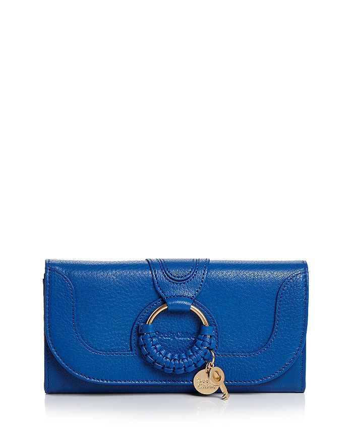 See By Chloé See By Chloe Hana Leather Continental Wallet In Absolute Blue/gold