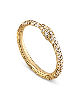 Gucci - 18K Yellow Gold Ouroboros Diamond Ring