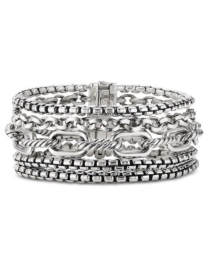 Shop David Yurman Sterling Silver Multi-row Chain Bracelet