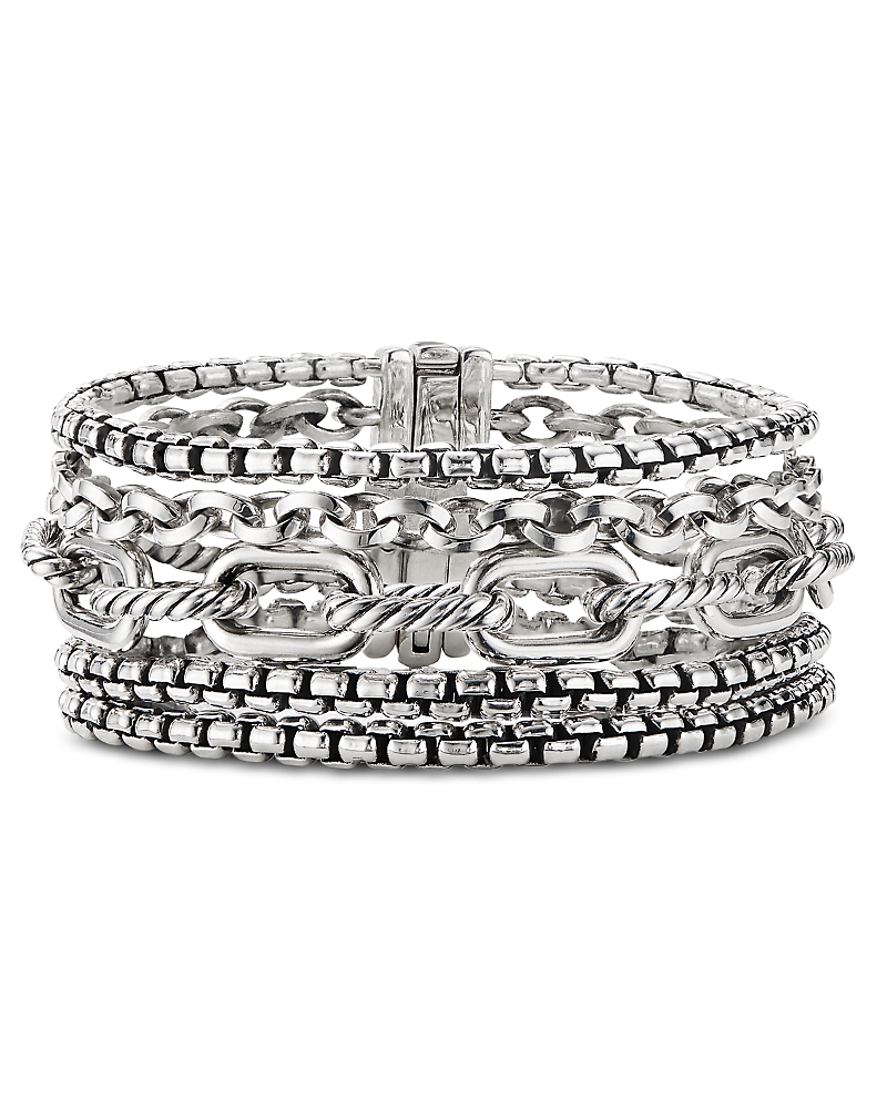 David Yurman Sterling Silver Multi-Row Chain Bracelet
