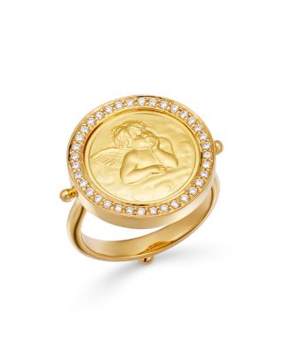 18K Yellow Gold Angel Diamond Ring