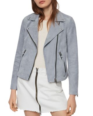 light blue suede biker jacket