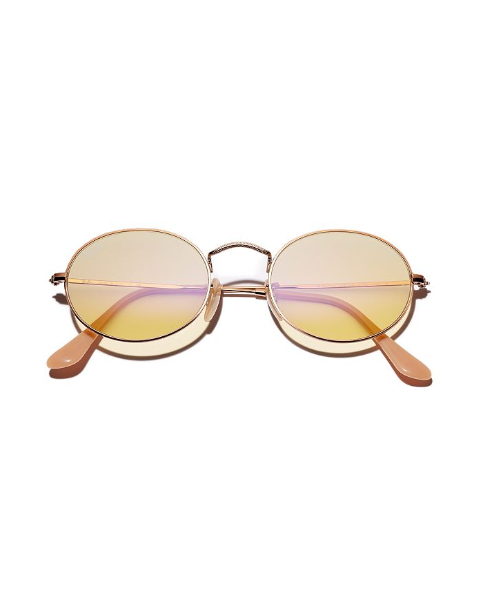 Ray Ban Ray-ban Unisex Round Sunglasses, 51mm In Copper/yellow