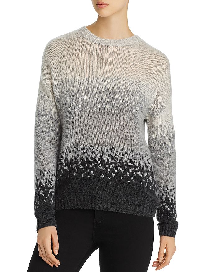 C BY BLOOMINGDALE'S C BY BLOOMINGDALE'S OMBRE JACQUARD CASHMERE SWEATER - 100% EXCLUSIVE V9622