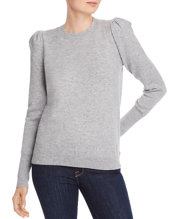 Aqua Cashmere Puff-sleeve Cashmere Sweater - 100% Exclusive In Light Gray