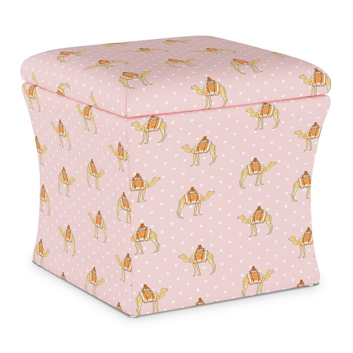 Cloth & Company Gray Malin X Cloth & Co. Emilie Storage Ottoman In Camel Dot Pink