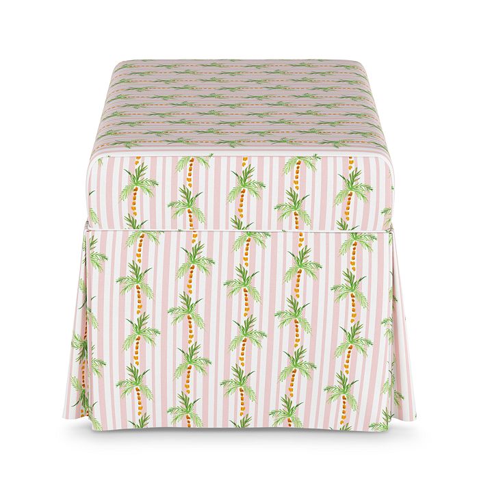 Shop Cloth & Company Gray Malin X Cloth & Co. Lara Storage Bench In Palm Tree Stripe Pink