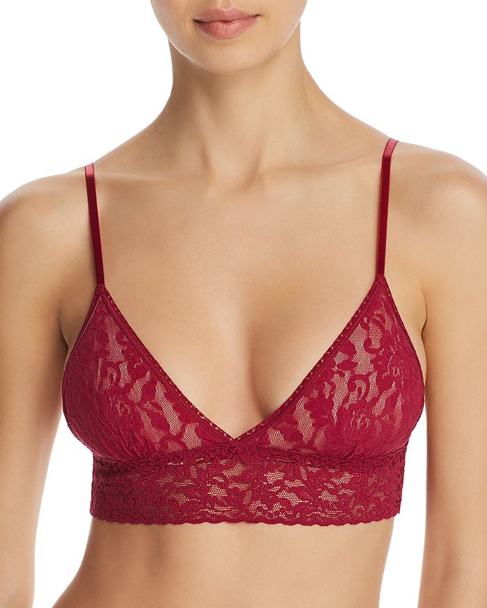 Hanky Panky Padded Lace Bralette In Cranberry
