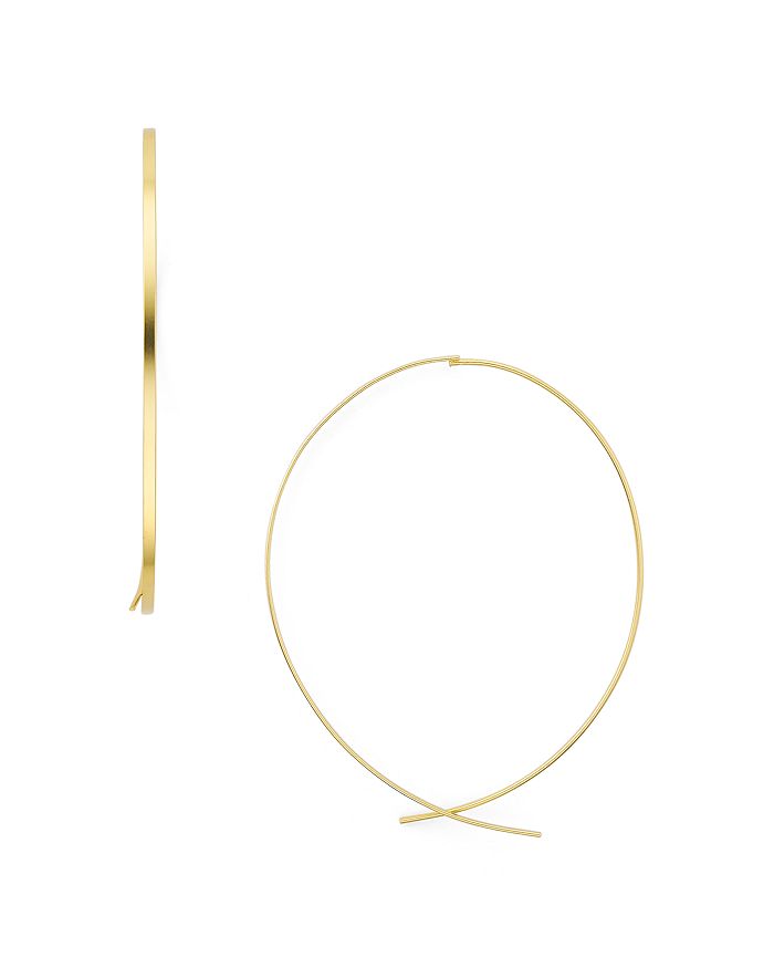 Argento Vivo Thin Circle Threader Earrings In 18k Gold-plated Sterling Silver
