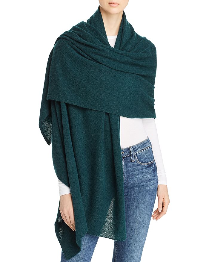 C By Bloomingdale's Cashmere Travel Wrap - 100% Exclusive In Forest Green