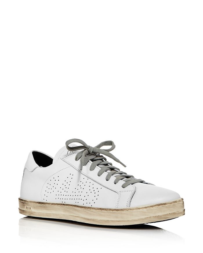 P448 Women's John Low-top Sneakers In White Leather/suede | ModeSens