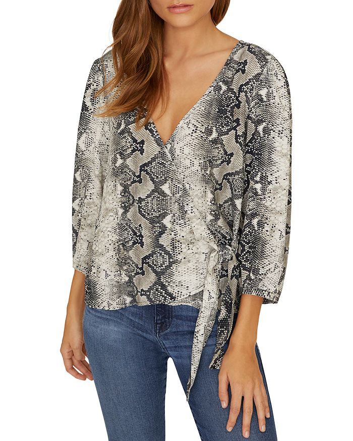 SANCTUARY ALL WRAPPED UP SNAKESKIN TOP,B1594-V6P830