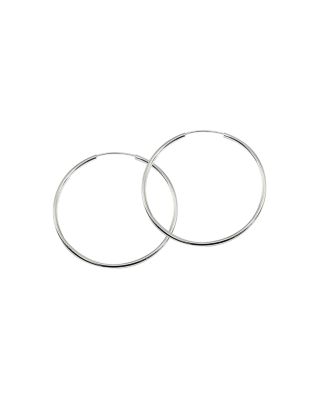Large Hoop Earrings in Sterling Silver - Exclusive