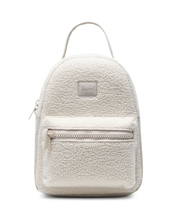 Herschel Supply Co Nova Mini Sherpa Fleece Backpack In Overcast/white