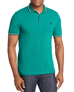 Fred Perry Twin Tipped Polo T Shirt Green In Pitch Green