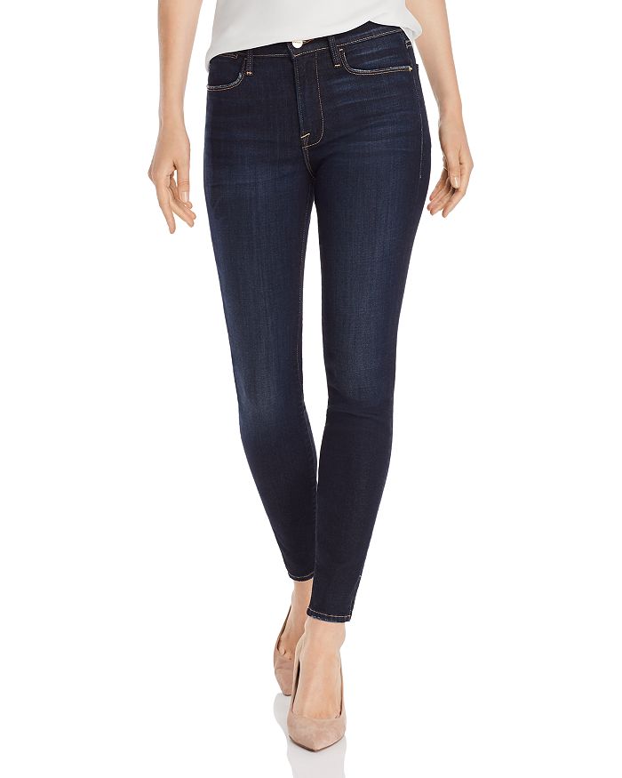 FRAME LE HIGH SKINNY OUTSEAM SLIT JEANS IN COPA,LHSKOS865