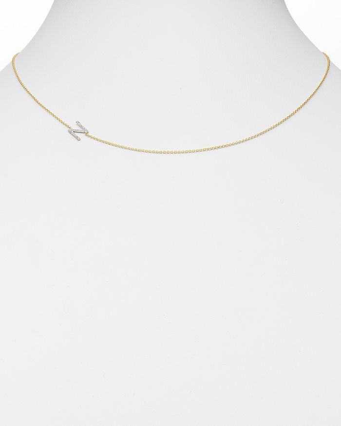 Shop Zoe Lev 14k Yellow Gold Diamond Asymmetric Initial Necklace, 18 In N/gold