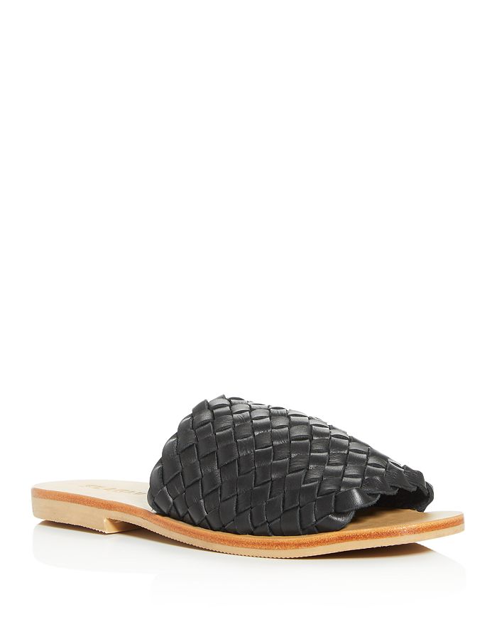 St. Agni Women's Corfu Woven Slide Sandals In Black ModeSens