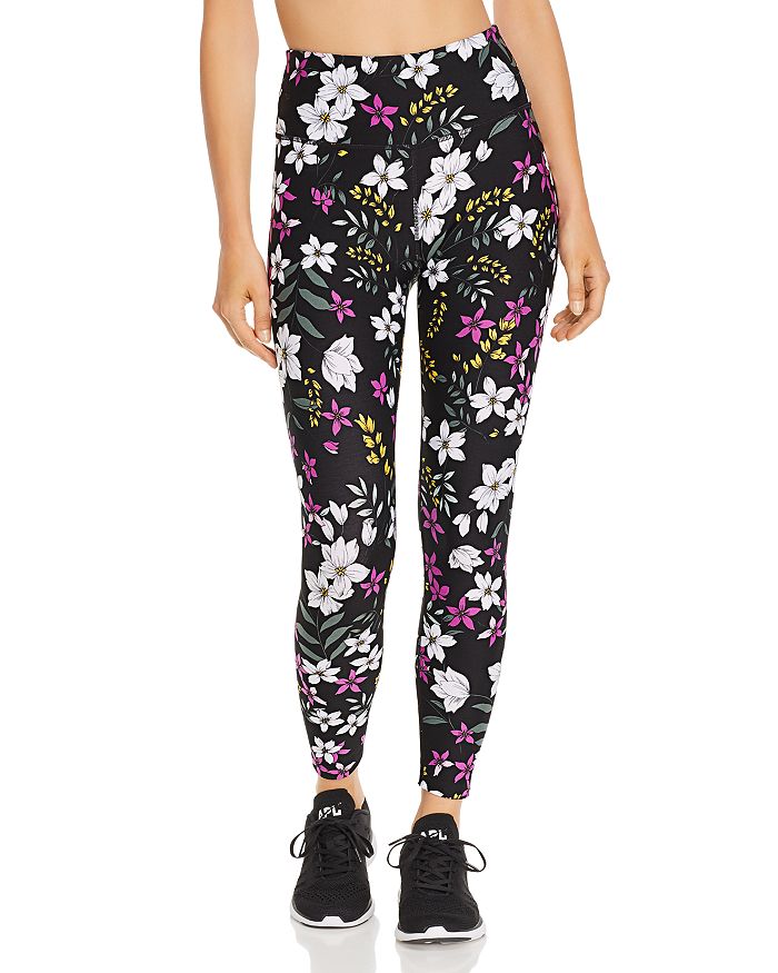Calvin Klein Performance Floral Ankle Leggings In Orchid Flash Combo