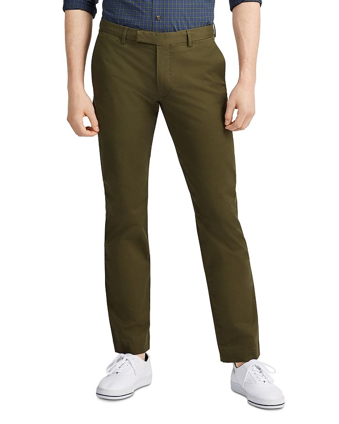 Polo Ralph Lauren Stretch Slim Fit Chinos In Compny Olive