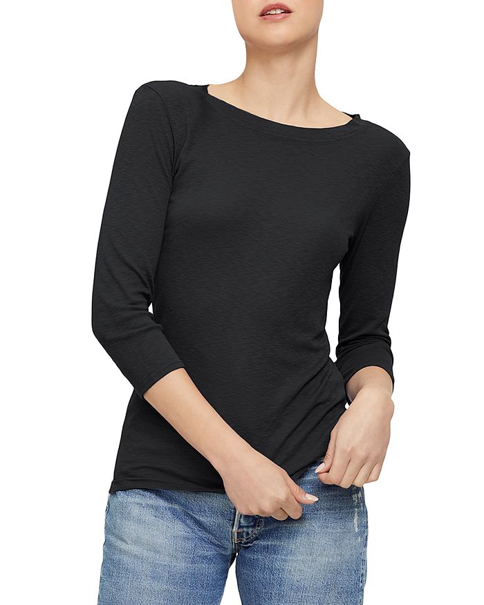 Michael Stars Mallory Fitted Crewneck Tee In Black | ModeSens